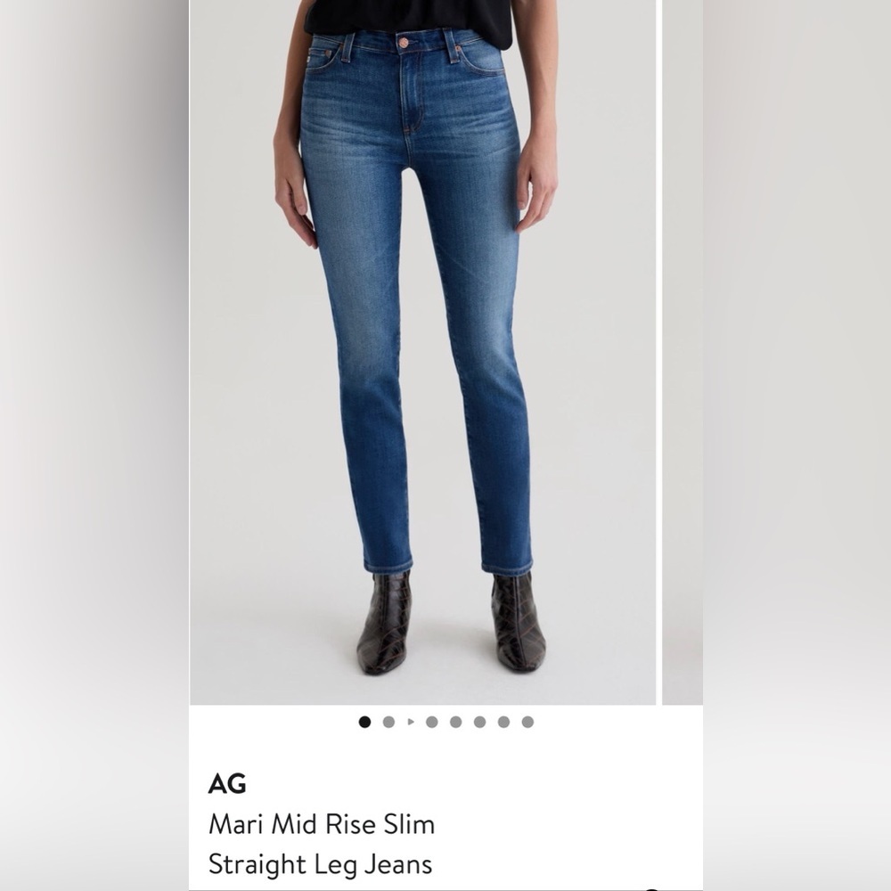 AG Adriano Goldschmied Mid Rise Slim Jeans - Blue